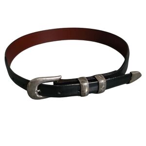 Rewards Tapered Leather Belt with Douglas Magnus Sterling Buckle Set Size 28